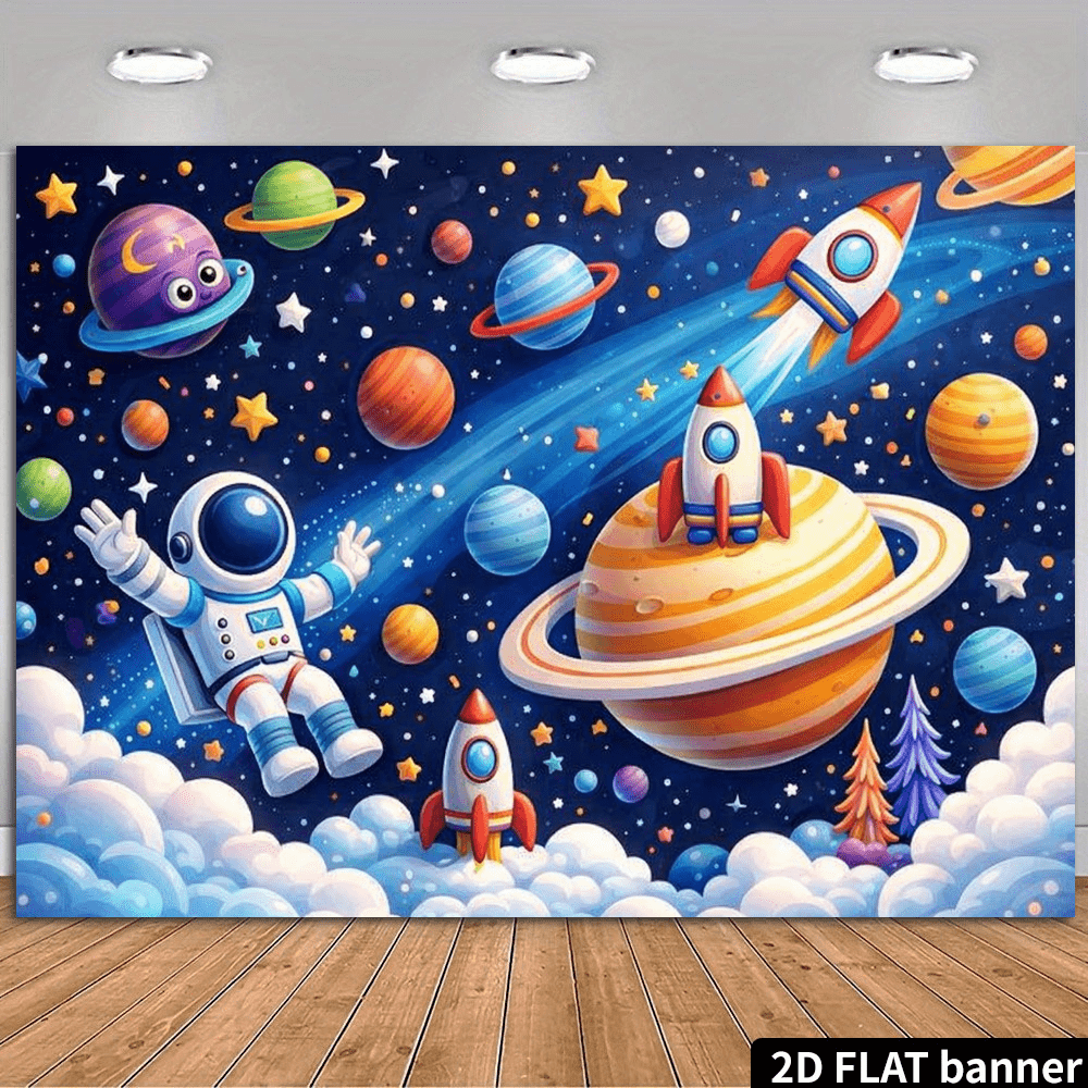 Science Nursery - 활기찬 우주 은하 우주비행사 행성 벽걸이